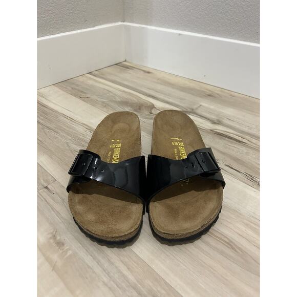 Birkenstock Madrid Black Sandals Womens Size 39 US L8 Narrow Excellent Condition - Picture 1 of 7